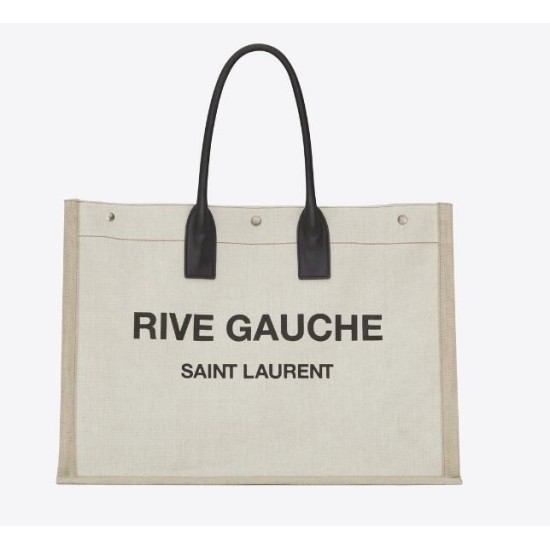 Replica Borsa tote YSL Saint Laurent Rive Gauche Beige