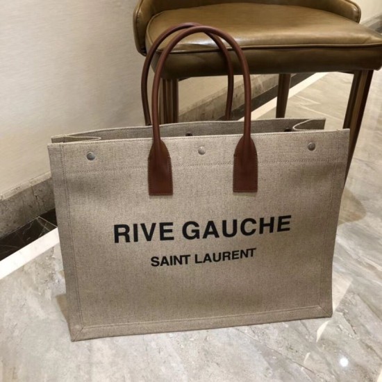 Replica Borsa tote YSL Saint Laurent Rive Gauche grigia