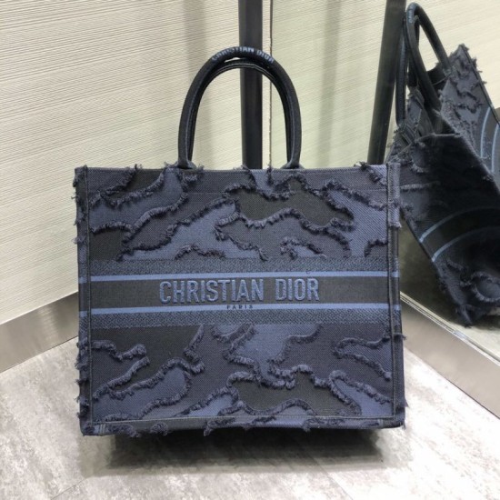 Replica Christian Dior Oversize Book Shopping Borse Blu scuro