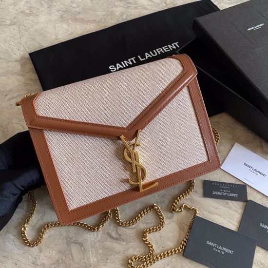 Replica YSL Saint Laurent Cassandra Monogram Clasp Bag Marrone