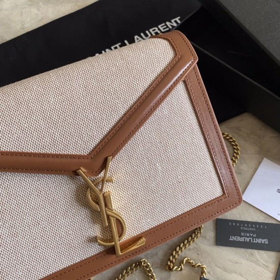 Replica YSL Saint Laurent Cassandra Monogram Clasp Bag Marrone
