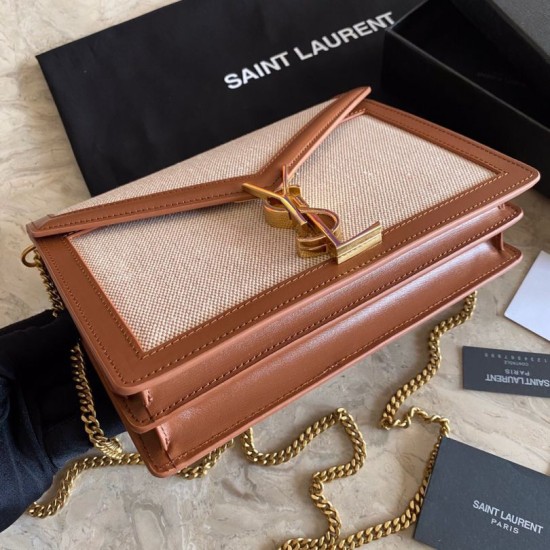 Replica YSL Saint Laurent Cassandra Monogram Clasp Bag Marrone