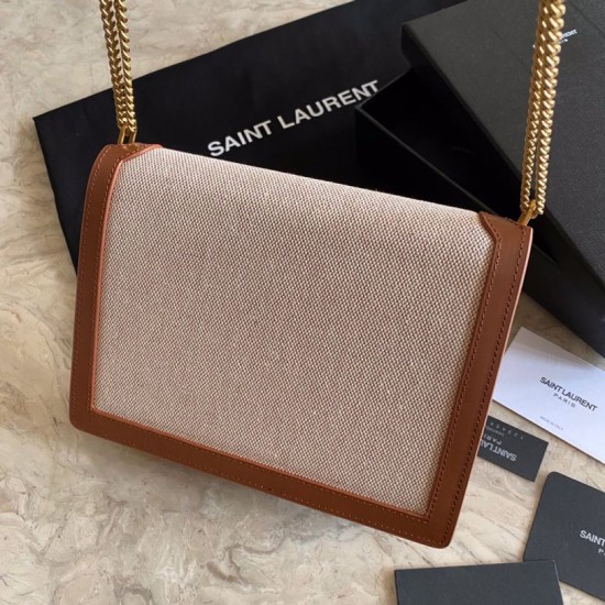 Replica YSL Saint Laurent Cassandra Monogram Clasp Bag Marrone