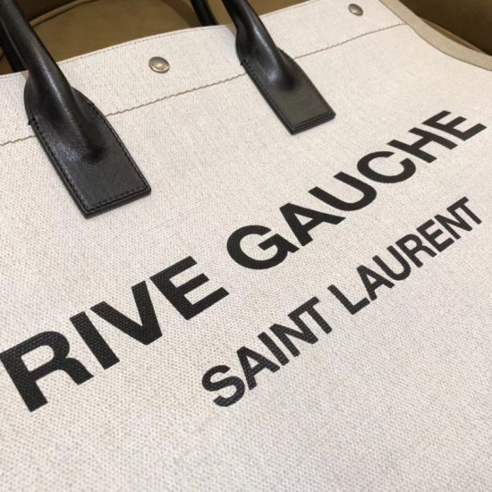 Replica Borsa tote YSL Saint Laurent Rive Gauche Beige