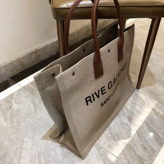 Replica Borsa tote YSL Saint Laurent Rive Gauche grigia