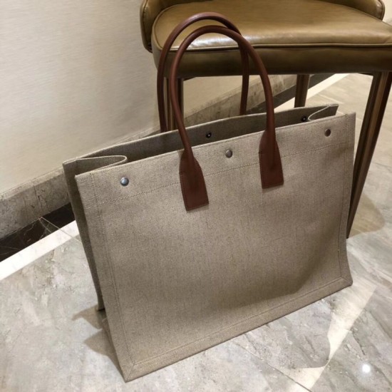 Replica Borsa tote YSL Saint Laurent Rive Gauche grigia