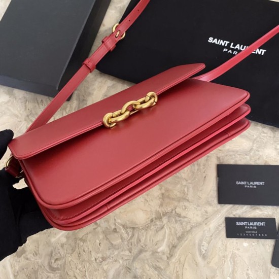 Replica YSL Saint Laurent Le Maillon Satchel Bag Rosso Replica YSL Saint Laurent Le Maillon Satchel Bag Rosso