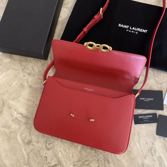 Replica YSL Saint Laurent Le Maillon Satchel Bag Rosso Replica YSL Saint Laurent Le Maillon Satchel Bag Rosso