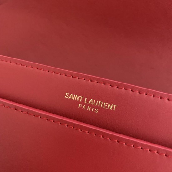 Replica YSL Saint Laurent Le Maillon Satchel Bag Rosso Replica YSL Saint Laurent Le Maillon Satchel Bag Rosso