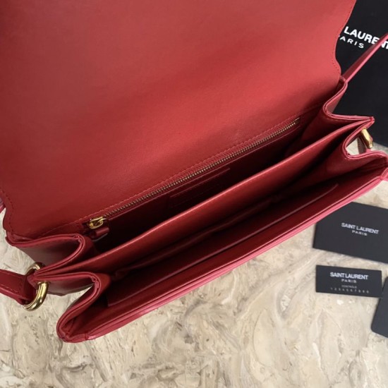 Replica YSL Saint Laurent Le Maillon Satchel Bag Rosso Replica YSL Saint Laurent Le Maillon Satchel Bag Rosso