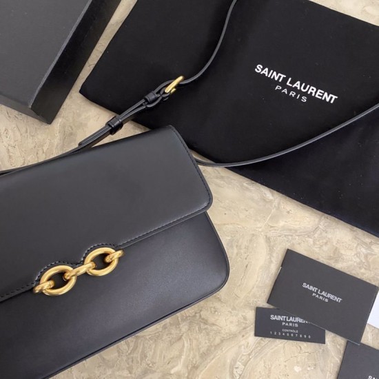 Replica Borsa a tracolla YSL Saint Laurent Le Maillon nera