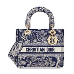 Replica Borsa Christian Dior Medium Lady D-Lite blu scuro