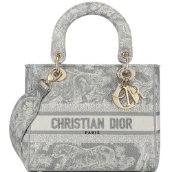 Replica Borsa Christian Dior Medium Lady D-Lite grigia