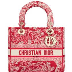 Replica Borsa Christian Dior Medium Lady D-Lite Rossa