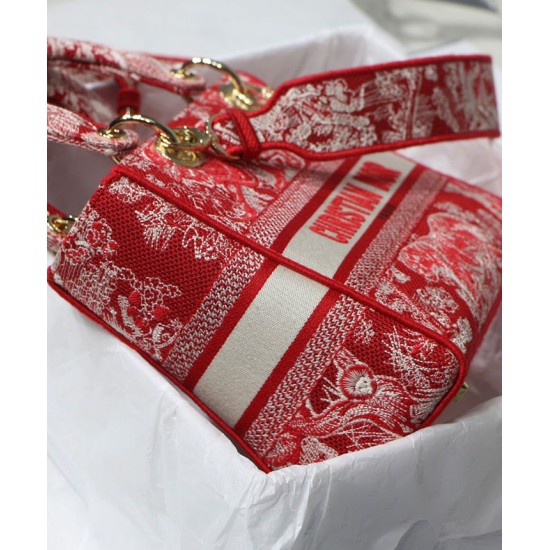Replica Borsa Christian Dior Medium Lady D-Lite Rossa