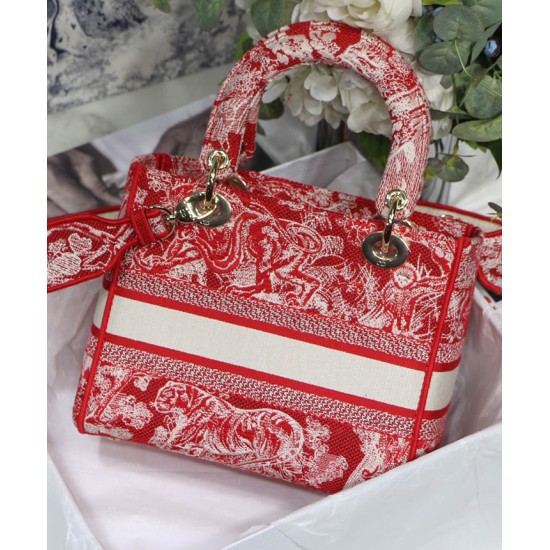 Replica Borsa Christian Dior Medium Lady D-Lite Rossa