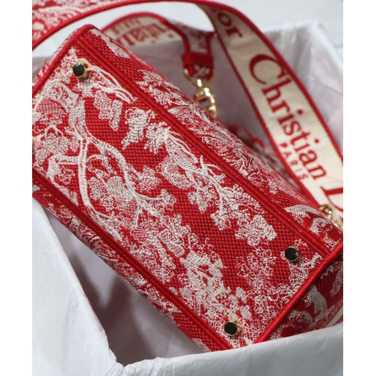 Replica Borsa Christian Dior Medium Lady D-Lite Rossa