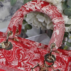 Replica Borsa Christian Dior Medium Lady D-Lite Rossa