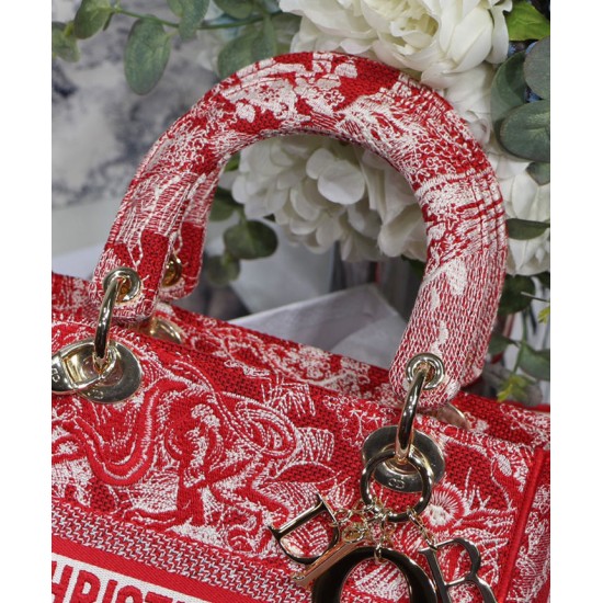 Replica Borsa Christian Dior Medium Lady D-Lite Rossa