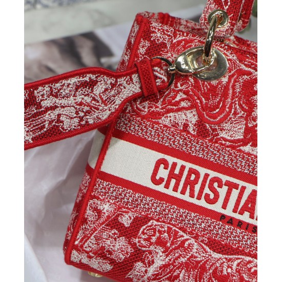 Replica Borsa Christian Dior Medium Lady D-Lite Rossa