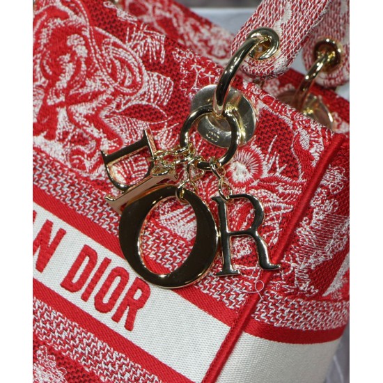 Replica Borsa Christian Dior Medium Lady D-Lite Rossa