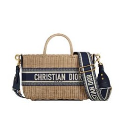 Replica Christian Dior Borsa Basket Vimini Albicocca