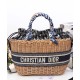 Replica Christian Dior Borsa Basket Vimini Albicocca