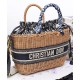 Replica Christian Dior Borsa Basket Vimini Albicocca