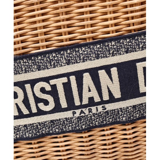 Replica Christian Dior Borsa Basket Vimini Albicocca