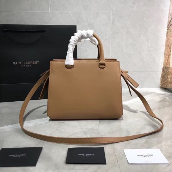 Replica Borsa tote piccola in pelle liscia YSL Saint Laurent East Side 554116 Marrone