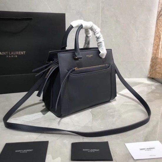 Replica Borsa tote YSL Saint Laurent East Side piccola in pelle liscia 554116 Blu navy