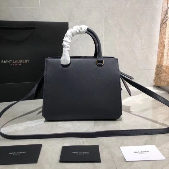 Replica Borsa tote YSL Saint Laurent East Side piccola in pelle liscia 554116 Blu navy