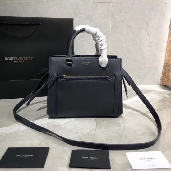 Replica Borsa tote YSL Saint Laurent East Side piccola in pelle liscia 554116 Blu navy