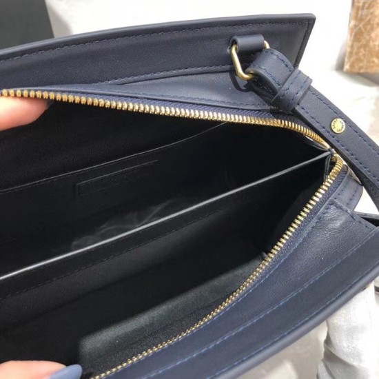 Replica Borsa tote YSL Saint Laurent East Side piccola in pelle liscia 554116 Blu navy