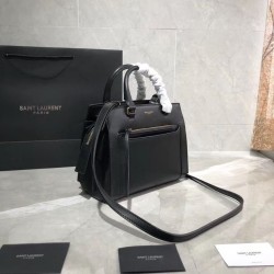 Replica Borsa tote piccola in pelle liscia YSL Saint Laurent East Side 554116 Nera