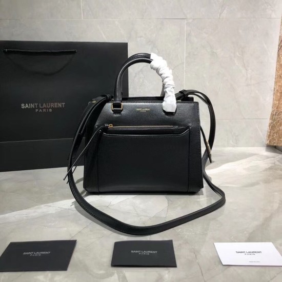 Replica Borsa tote piccola in pelle liscia YSL Saint Laurent East Side 554116 Nera