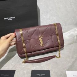 Replica YSL Saint Laurent Jamie Medium Carre Rive Gauche Flap Bag Dark Legion Red