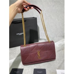 Replica YSL Saint Laurent Jamie Medium Carre Rive Gauche Flap Bag Dark Legion Red