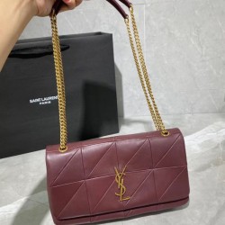Replica YSL Saint Laurent Jamie Medium Carre Rive Gauche Flap Bag Dark Legion Red