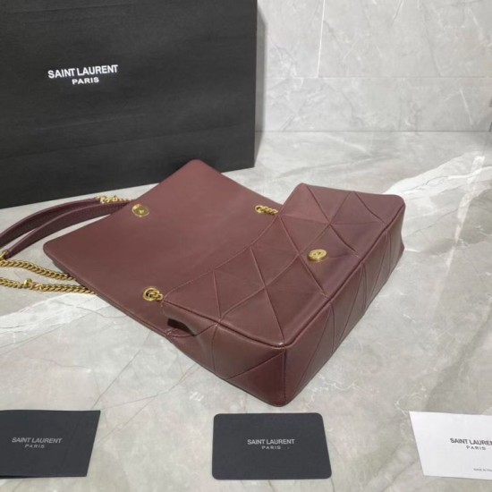 Replica YSL Saint Laurent Jamie Medium Carre Rive Gauche Flap Bag Dark Legion Red