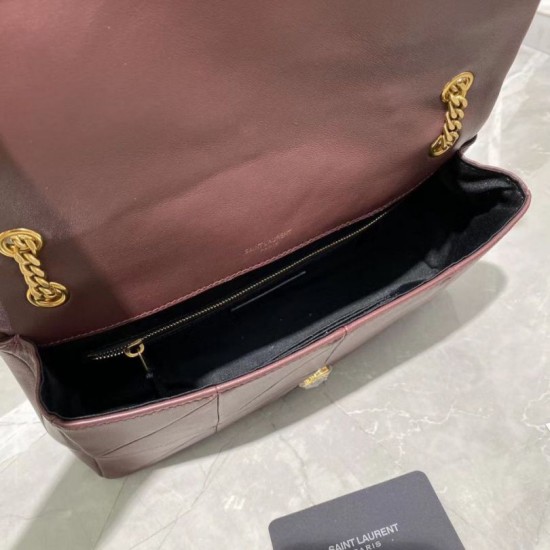 Replica YSL Saint Laurent Jamie Medium Carre Rive Gauche Flap Bag Dark Legion Red