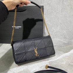 Replica Borsa YSL Saint Laurent Jamie Medium Carre Rive Gauche Flap nera