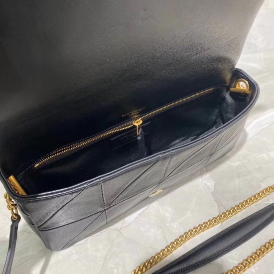 Replica Borsa YSL Saint Laurent Jamie Medium Carre Rive Gauche Flap nera