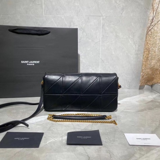 Replica Borsa YSL Saint Laurent Jamie Medium Carre Rive Gauche Flap nera