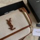Replica Borsa media in lino YSL Saint Laurent Niki marrone