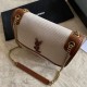Replica Borsa media in lino YSL Saint Laurent Niki marrone