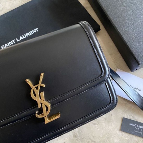 Replica Borsa YSL Saint Laurent Solferino media con monogramma nera