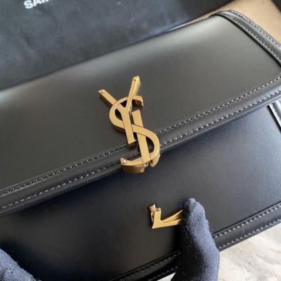 Replica Borsa YSL Saint Laurent Solferino media con monogramma nera