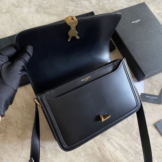 Replica Borsa YSL Saint Laurent Solferino media con monogramma nera