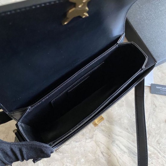 Replica Borsa YSL Saint Laurent Solferino media con monogramma nera